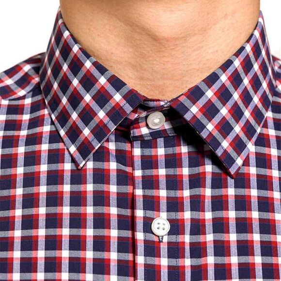 Lucky Brand Men’s Short Sleeve Red Plaid Shirt Size M (15-15 1/2) - Picture 3 of 5